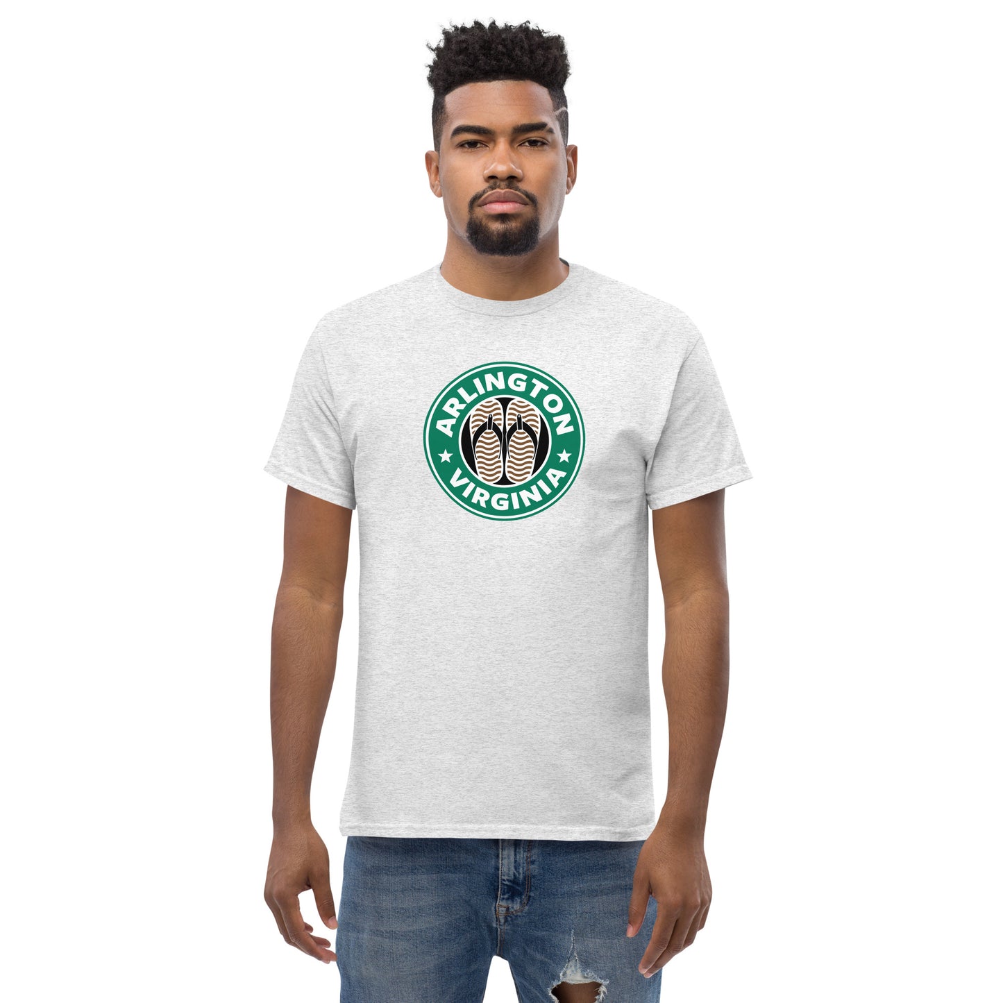 Arlington, Virginia brown flip flop t-shirt