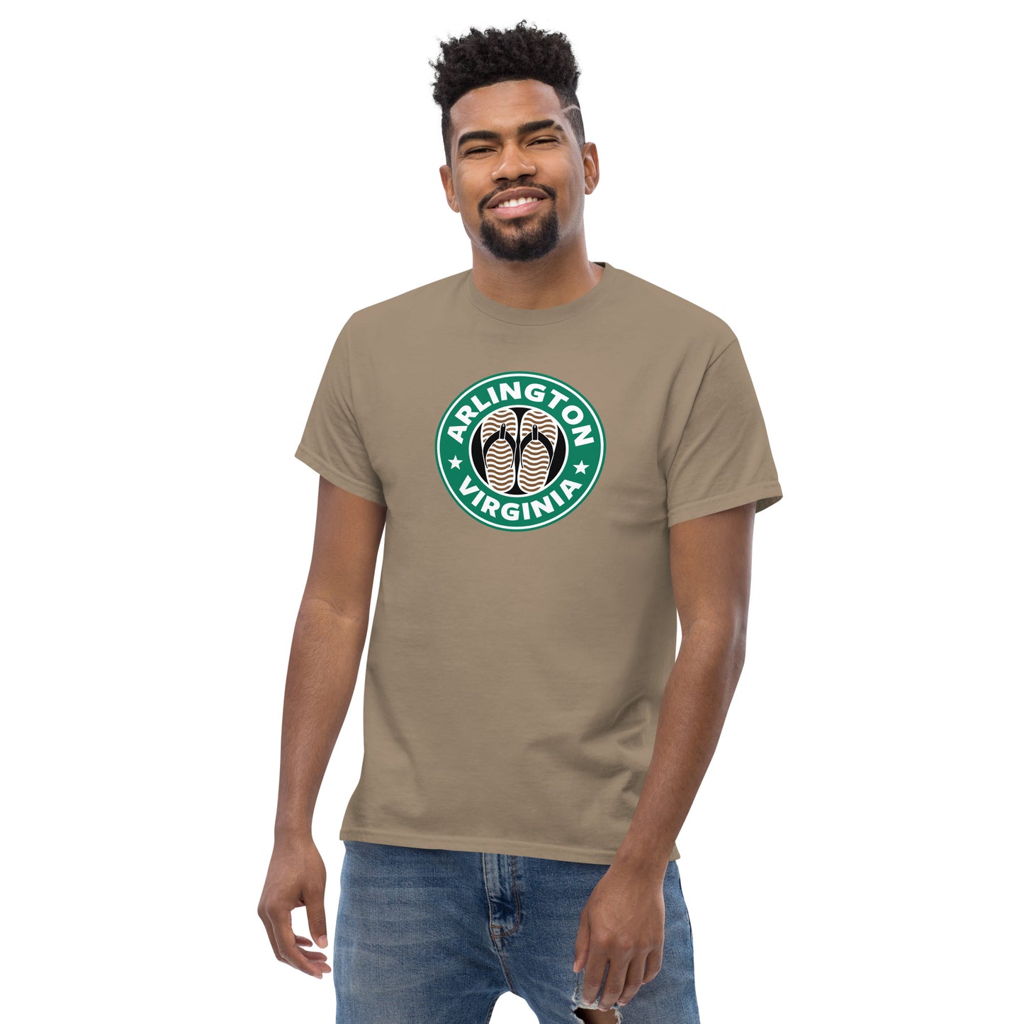 Arlington, Virginia brown flip flop t-shirt