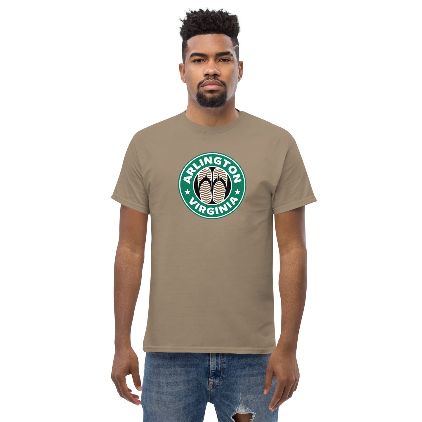 Arlington, Virginia brown flip flop t-shirt