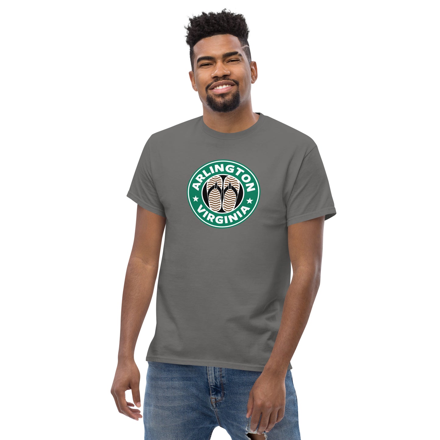 Arlington, Virginia brown flip flop t-shirt