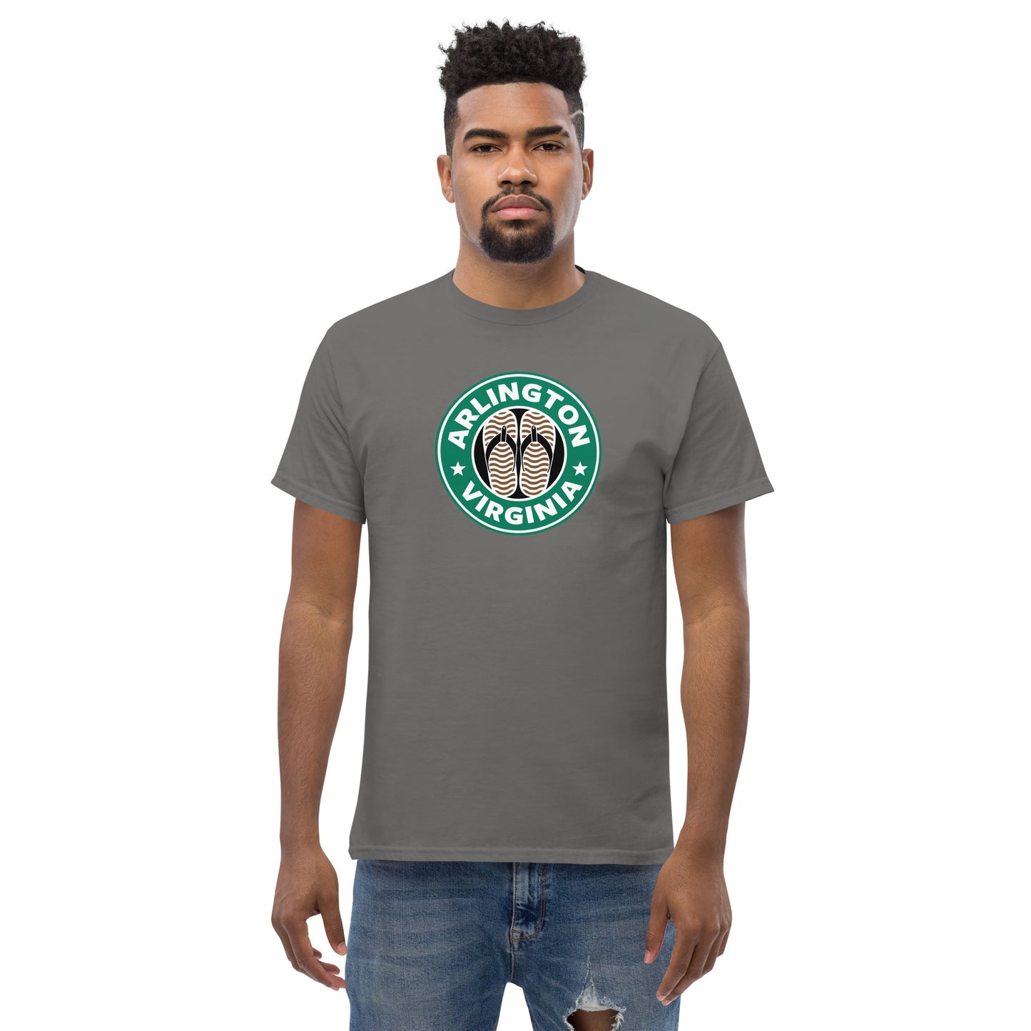 Arlington, Virginia brown flip flop t-shirt