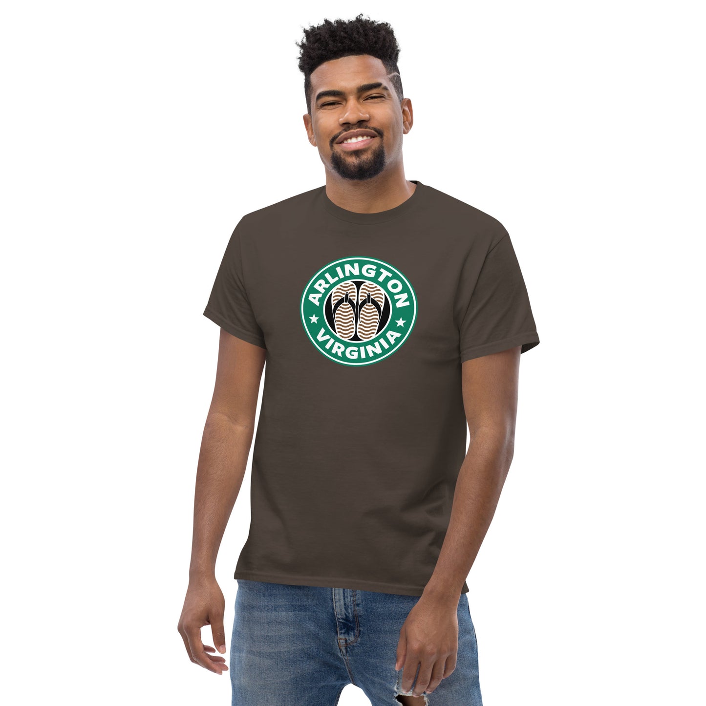 Arlington, Virginia brown flip flop t-shirt