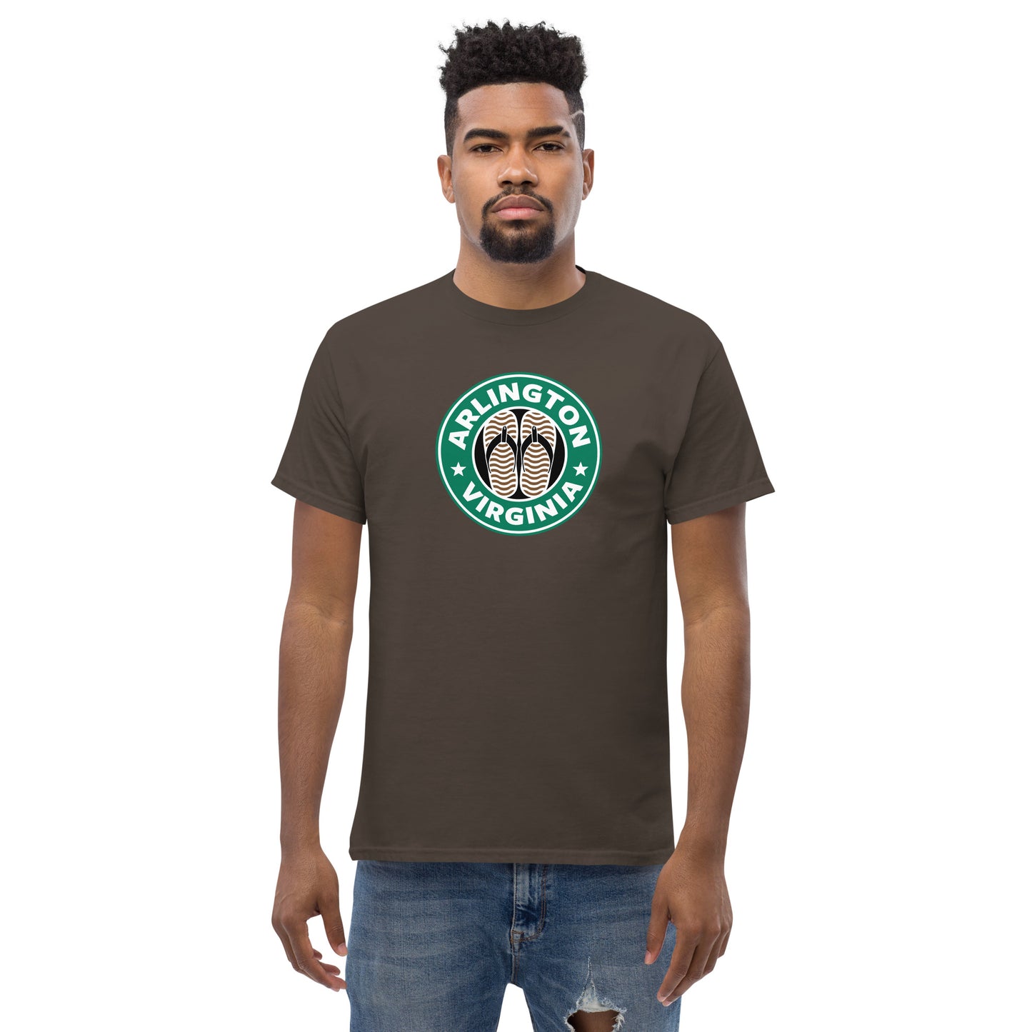 Arlington, Virginia brown flip flop t-shirt