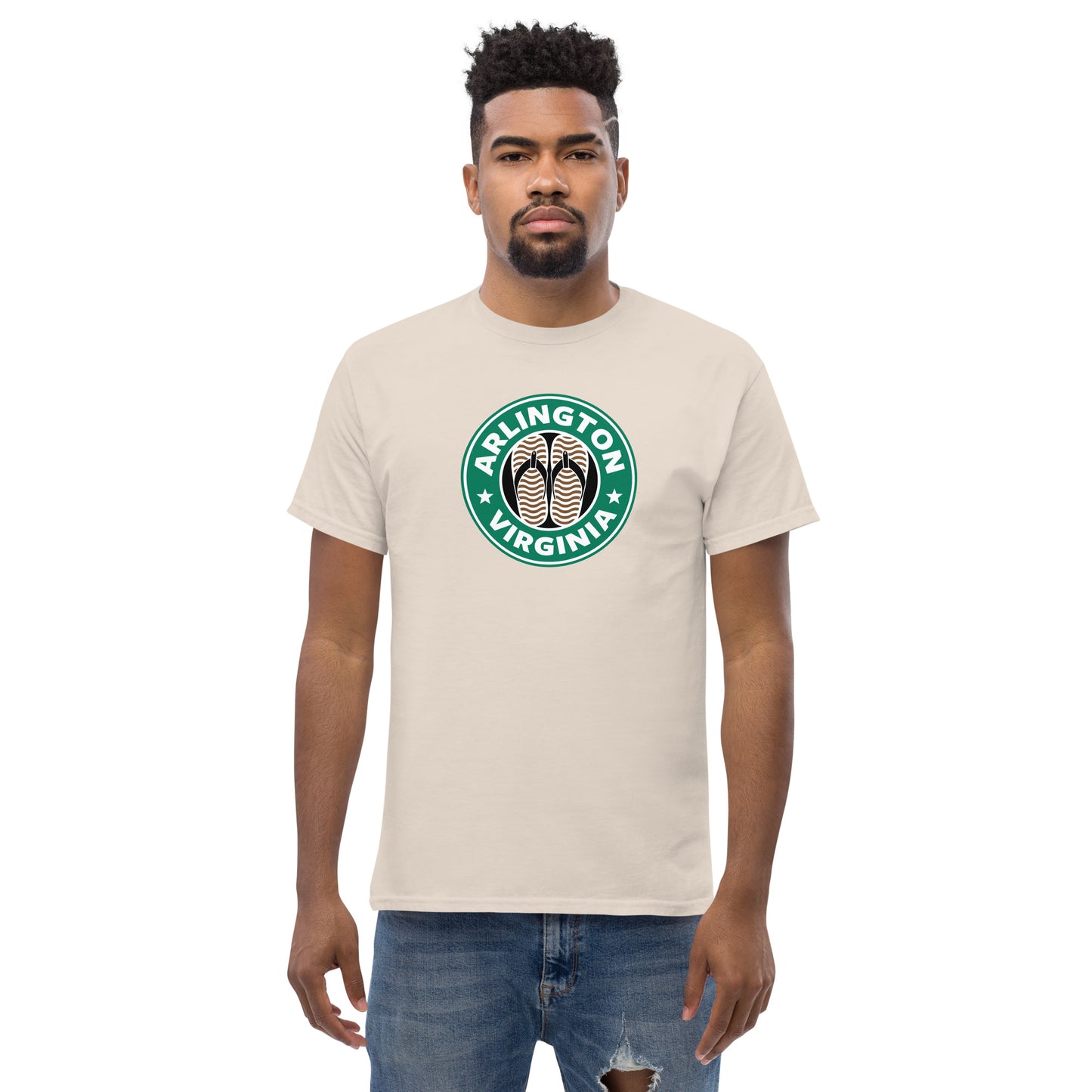 Arlington, Virginia brown flip flop t-shirt