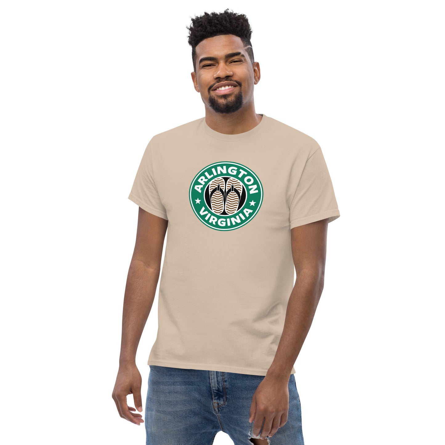 Arlington, Virginia brown flip flop t-shirt