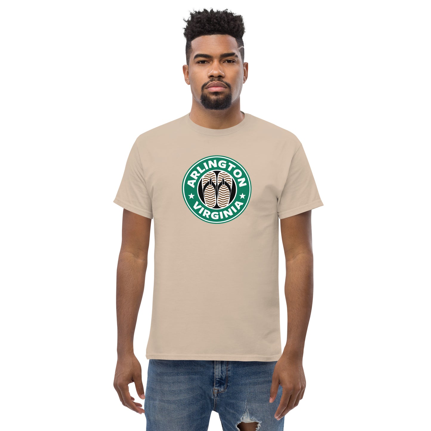 Arlington, Virginia brown flip flop t-shirt