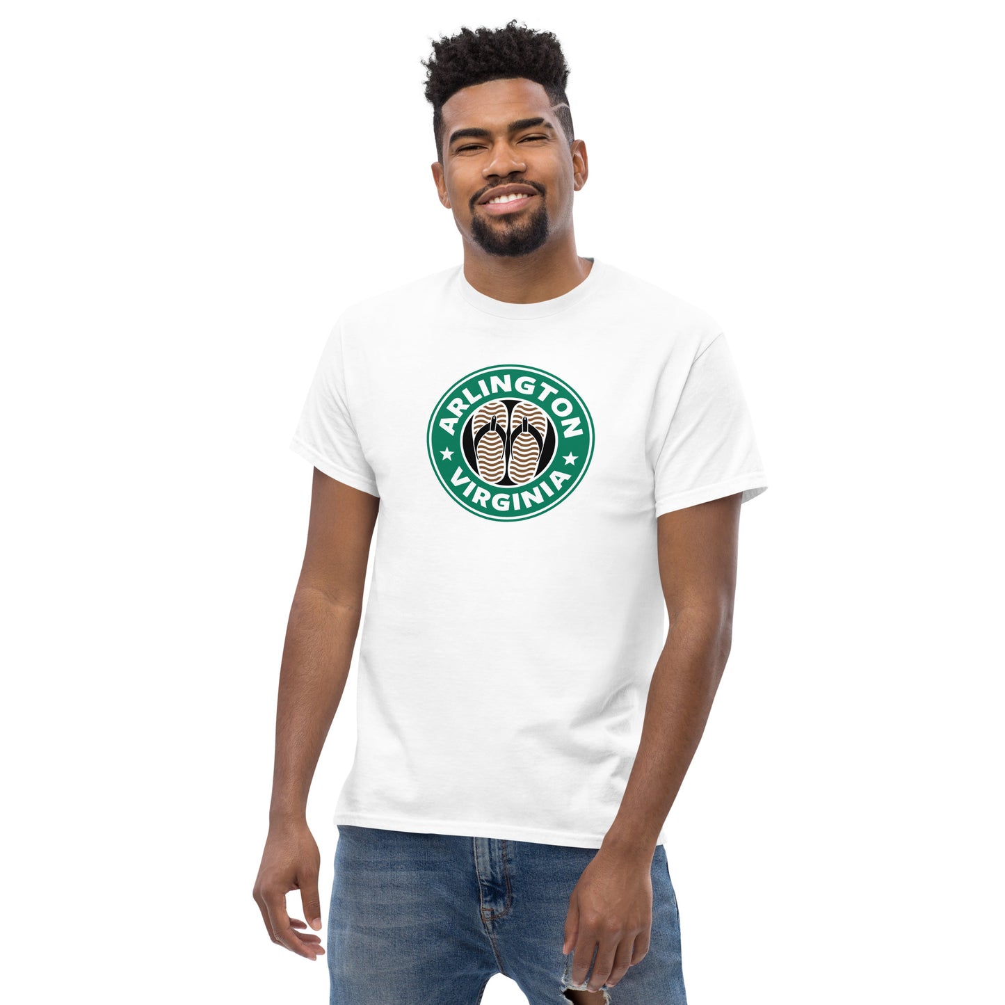 Arlington, Virginia brown flip flop t-shirt