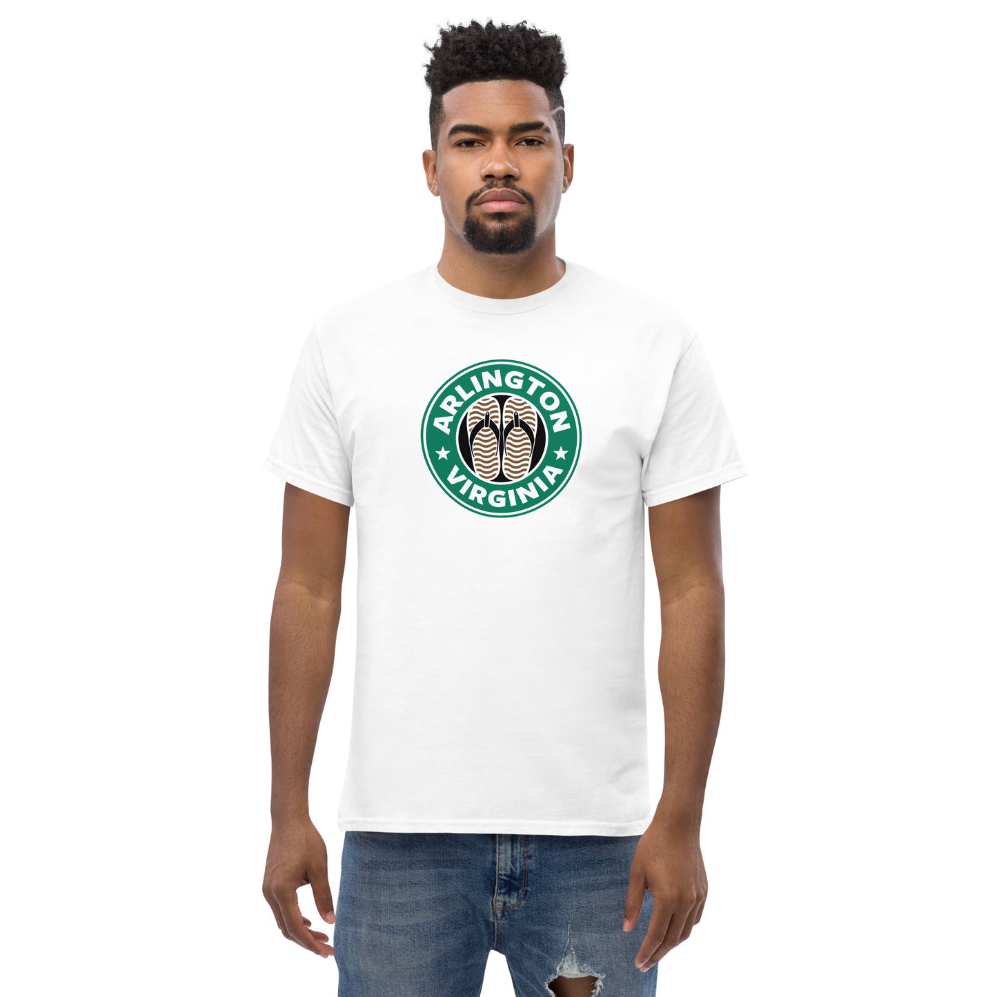 Arlington, Virginia brown flip flop t-shirt