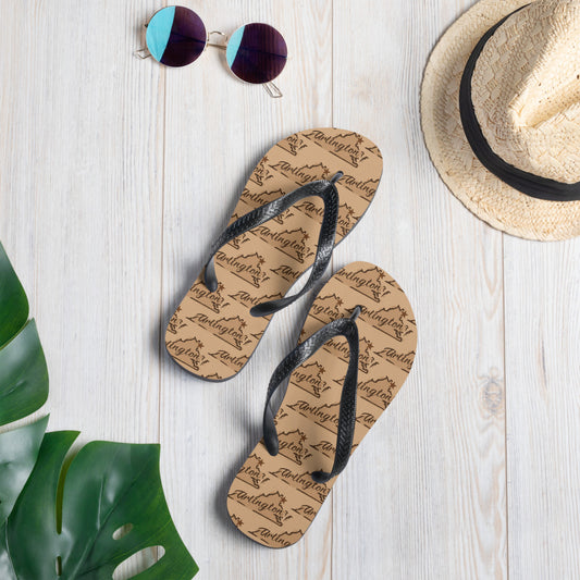 Official Arlington brown flip flops
