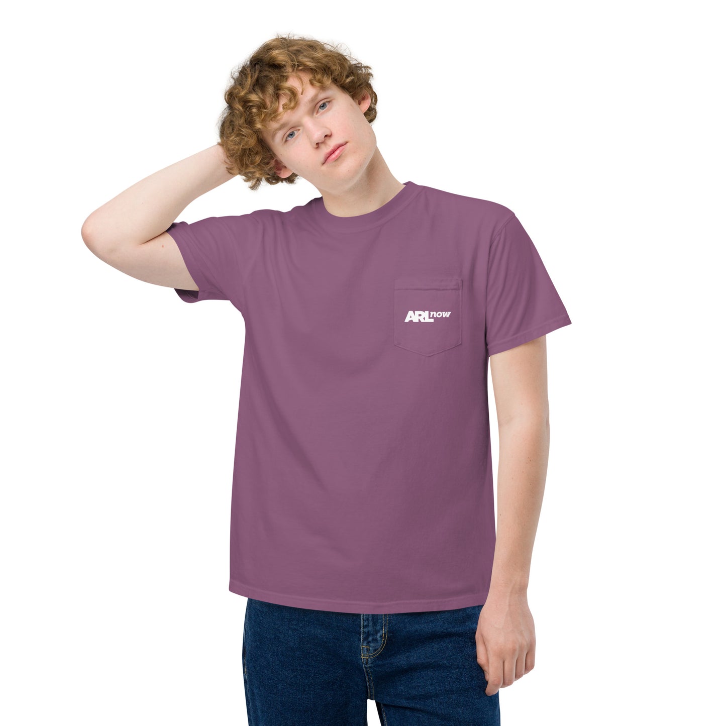 ARLnow logo garment-dyed pocket t-shirt