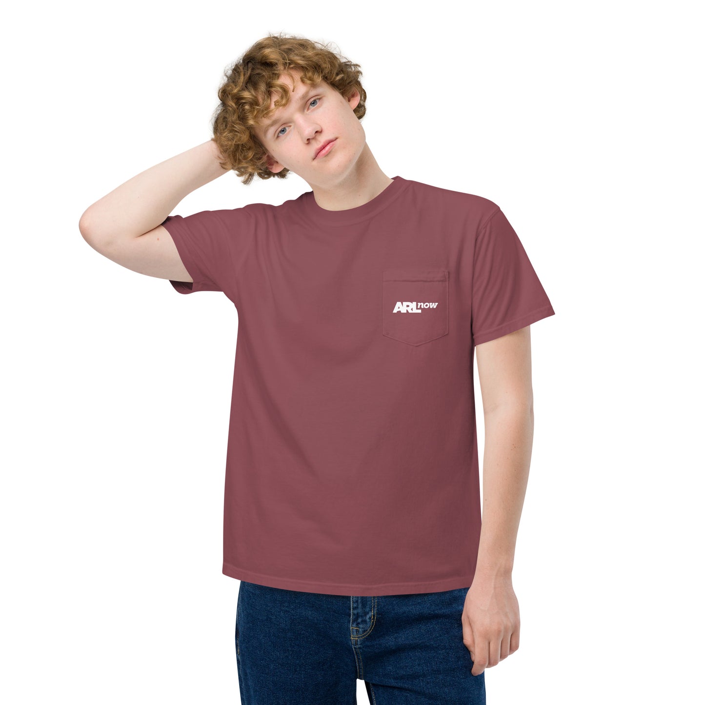 ARLnow logo garment-dyed pocket t-shirt